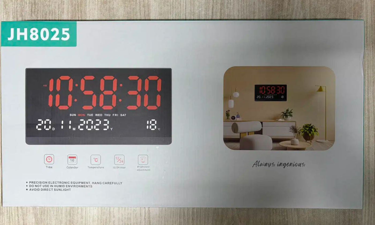 LED Digital Wall Clock | Large HD Electronic Clock Display for Home & Office