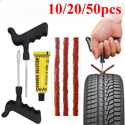 5-Piece Tubeless Tire Repair Kit | Motorcycle, Car & Truck Tire Puncture Repair Tool with Rubber Plugs