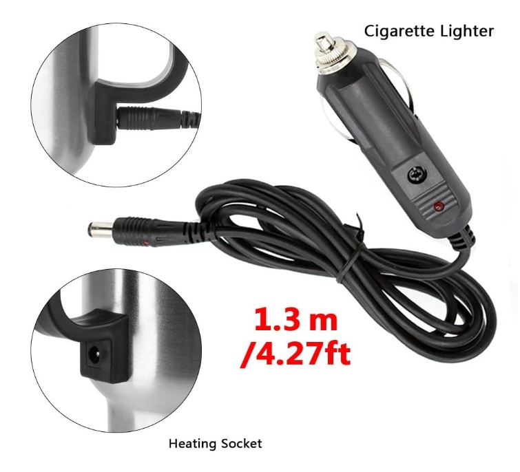 12V Car Heating Cup 450ml – Stainless Steel Heated Travel Mug-zinggal
