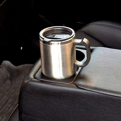 12V Car Heating Cup 450ml – Stainless Steel Heated Travel Mug-zinggal