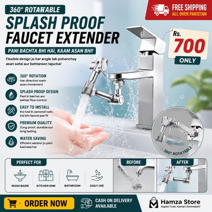 1080° Rotating Faucet Aerator | Universal Kitchen Tap Extender with Splash Filter