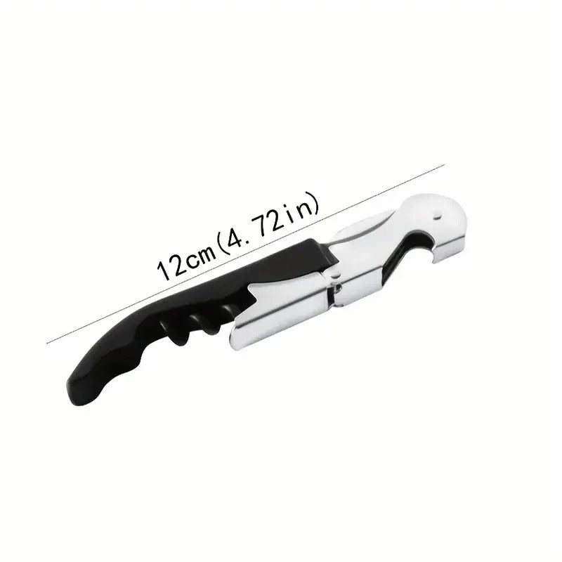 Stainless Steel Wine Bottle Opener | Multi-Functional Corkscrew & Beer Bottle Cap Remover