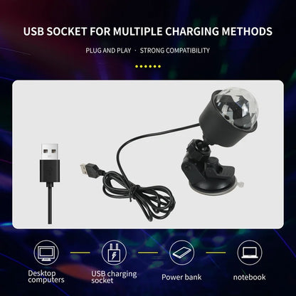 RGB Disco Ball Party Light with Remote – Sound Activated, 7 Modes- zinggal-Qatar