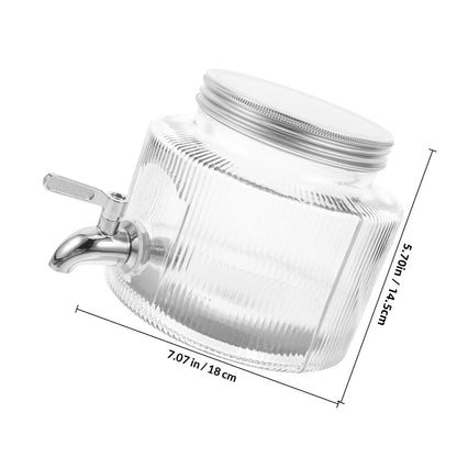 Glass Drink Dispenser for Fridge | Large Capacity Beverage Container with Tap for Juice, Water & Tea