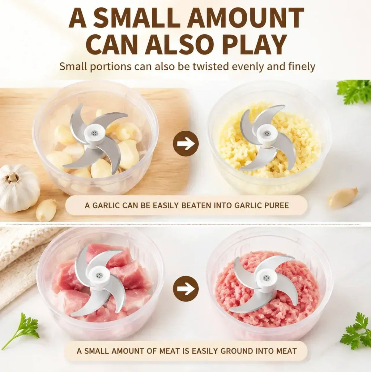 250ml Mini Electric Food Chopper – USB Rechargeable Garlic, Onion & Vegetable Cutter | Zinggal Qatar