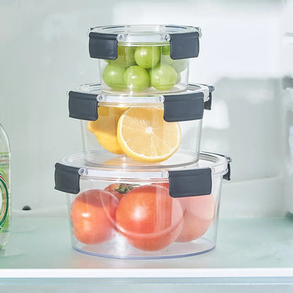3-Piece Round Food Storage Container Set with Snap Lids – 3 Sizes, Freezer-Safe | Zinggal