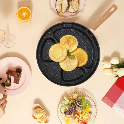 3-Hole Non-Stick Egg Frying Pan with Heart Molds – Breakfast Egg & Pancake Pan for Gas and Induction Stoves | Zinggal Qatar