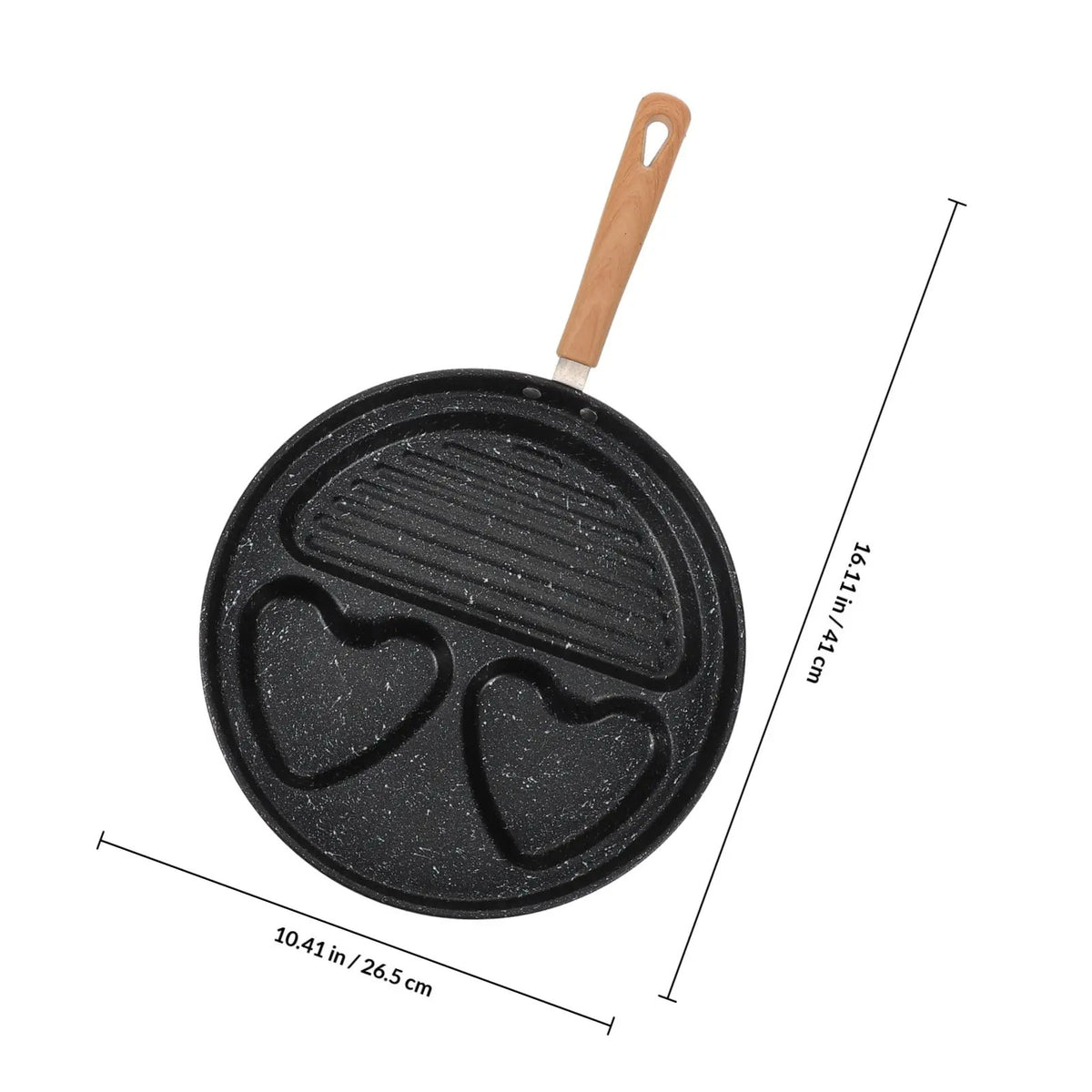 3-Hole Non-Stick Egg Frying Pan with Heart Molds – Breakfast Egg & Pancake Pan for Gas and Induction Stoves | Zinggal Qatar