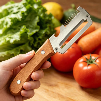 3-in-1 Vegetable Peeler & Kitchen Slicer with Bottle Opener | Stainless Steel Multifunctional Tool Qatar