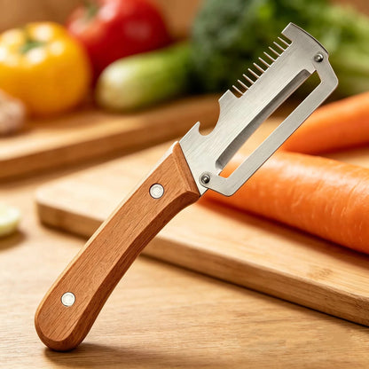 3-in-1 Vegetable Peeler & Kitchen Slicer with Bottle Opener | Stainless Steel Multifunctional Tool Qatar