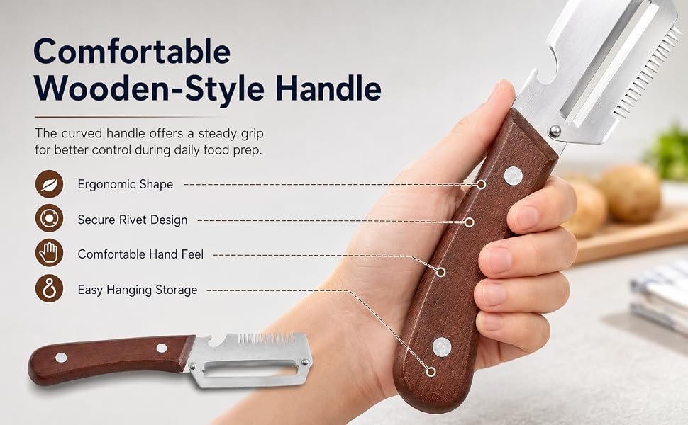 3-in-1 Vegetable Peeler & Kitchen Slicer with Bottle Opener | Stainless Steel Multifunctional Tool Qatar