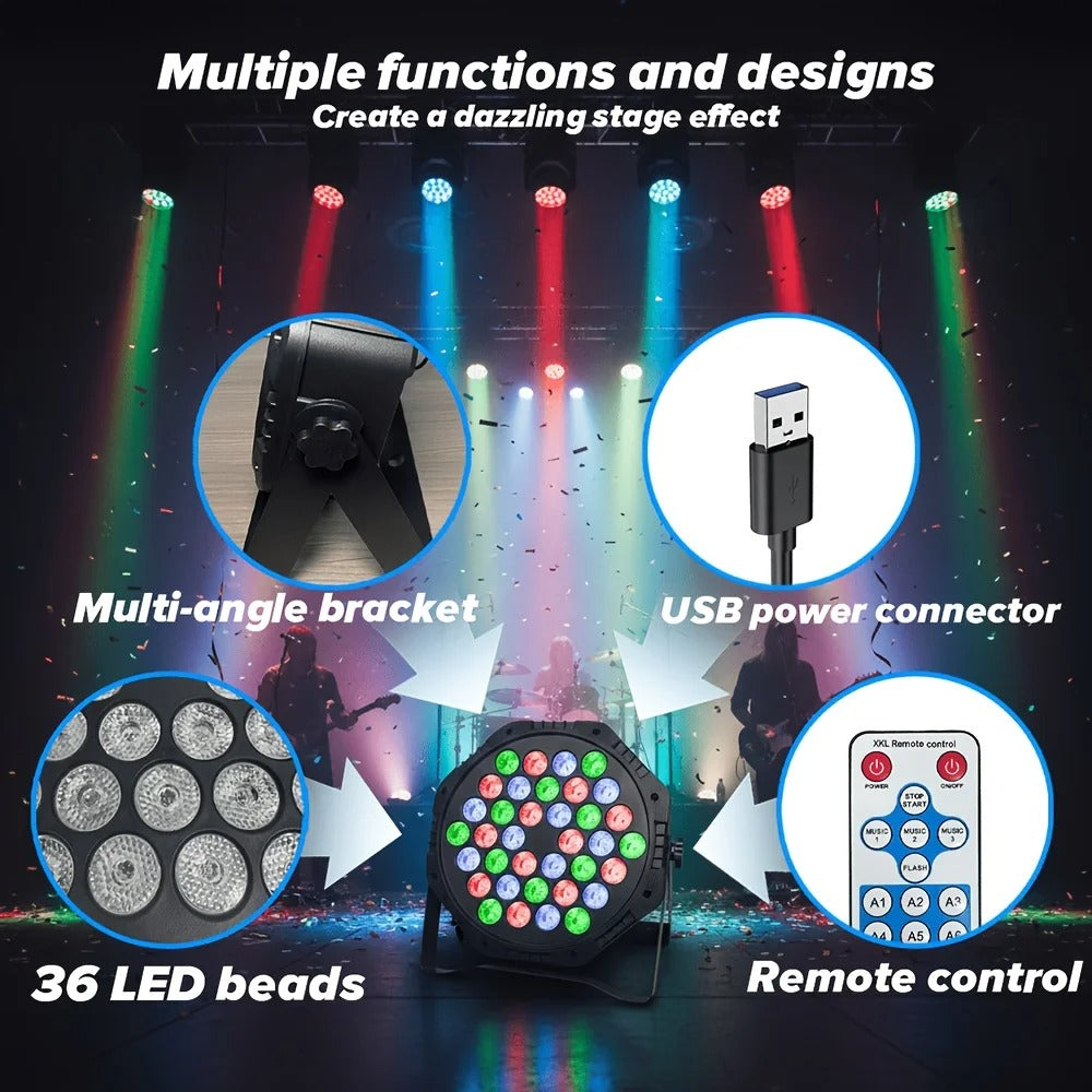 36W RGB LED Stage Par Light with Remote Control-zinggal Qatar
