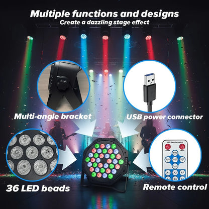 36W RGB LED Stage Par Light with Remote Control-zinggal Qatar