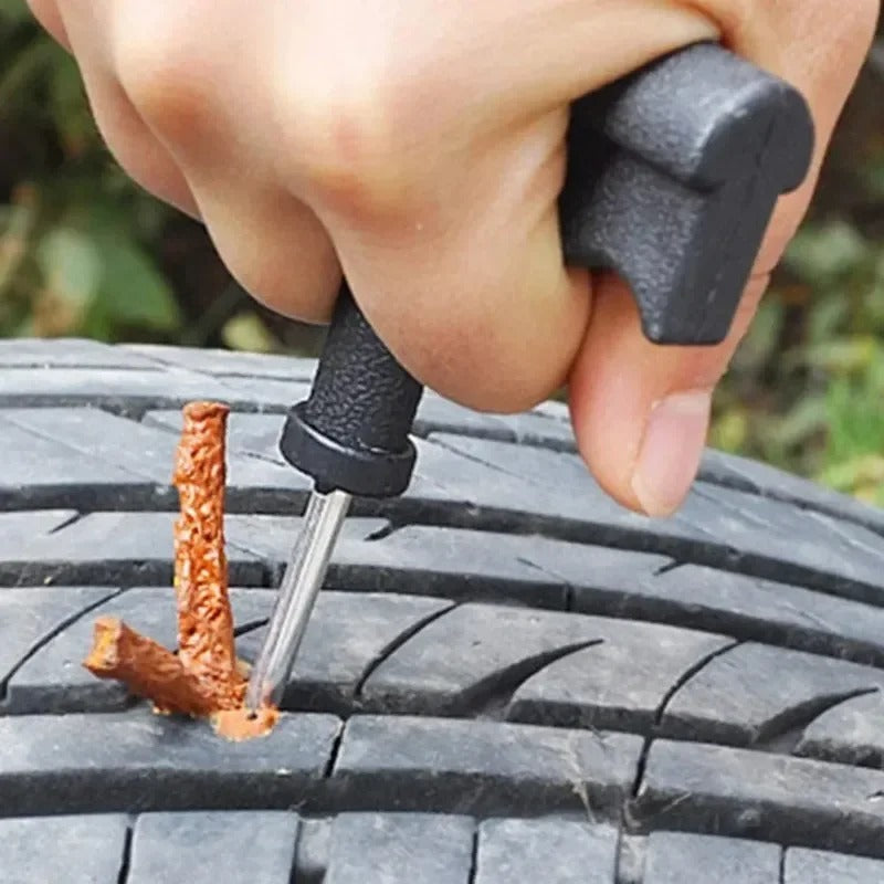 5-Piece Tubeless Tire Repair Kit | Motorcycle, Car & Truck Tire Puncture Repair Tool with Rubber Plugs
