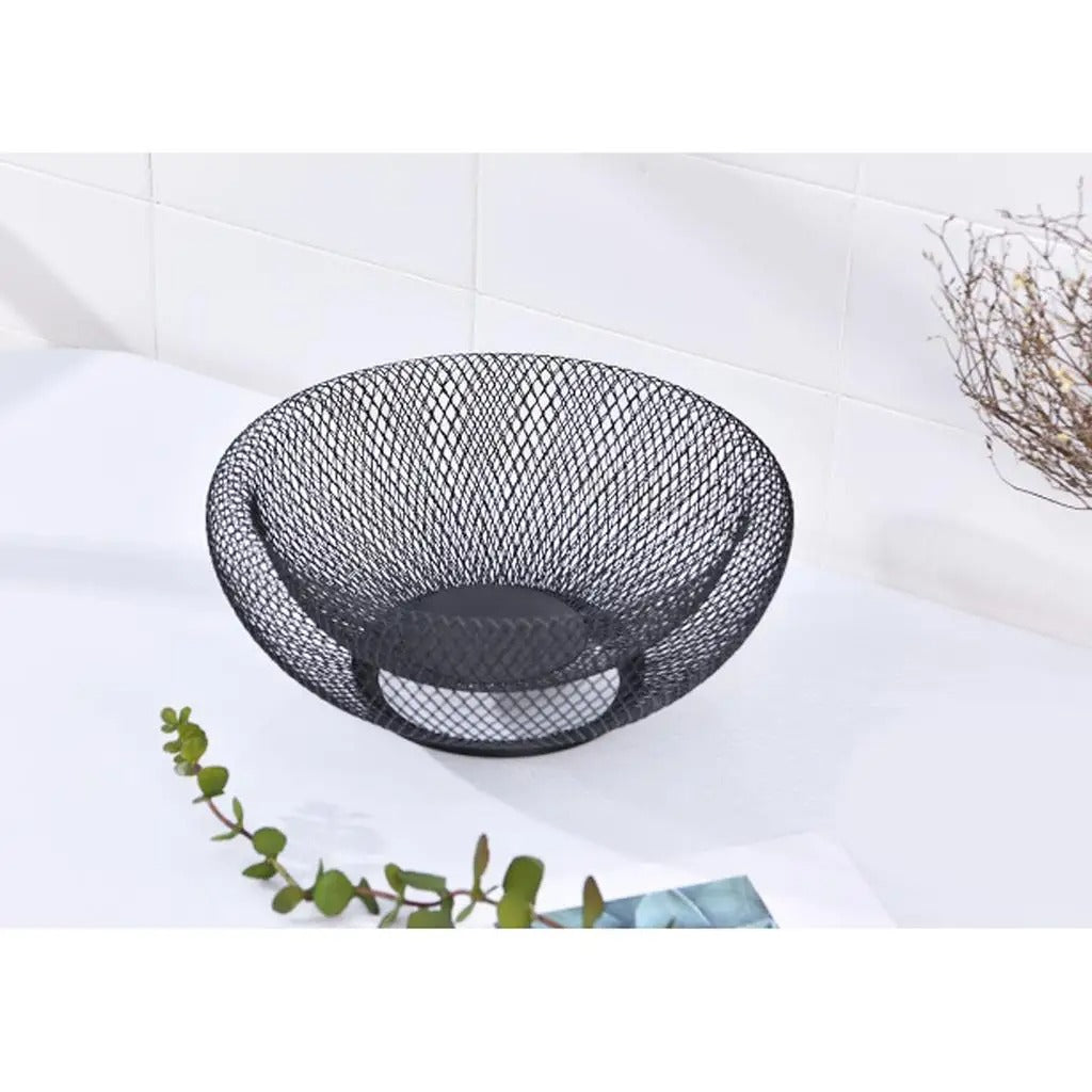 Metal Fruit Basket | Large Round Mesh Fruit & Vegetable Storage Basket