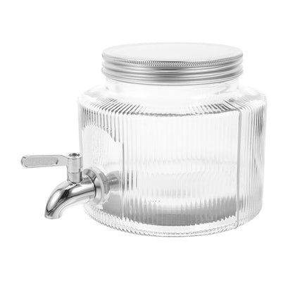 Glass Drink Dispenser for Fridge | Large Capacity Beverage Container with Tap for Juice, Water & Tea