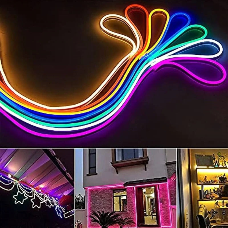 Battery Powered Neon LED Strip Light with Battery Box – Flexible Rope Light for Bedroom & DIY Decor-zinggal-Qatar