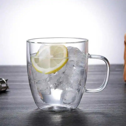 Double Wall Borosilicate Glass Mug | Heat-Resistant Tea, Coffee, Milk & Juice Cup | Gift Drinkware
