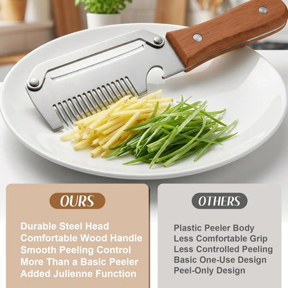3-in-1 Vegetable Peeler & Kitchen Slicer with Bottle Opener | Stainless Steel Multifunctional Tool Qatar