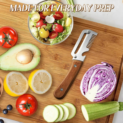 3-in-1 Vegetable Peeler & Kitchen Slicer with Bottle Opener | Stainless Steel Multifunctional Tool Qatar