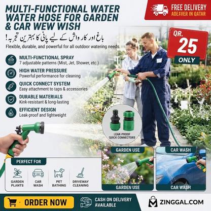 High-Pressure Car Wash Hose with Spray Gun | Garden & Outdoor Water Hose