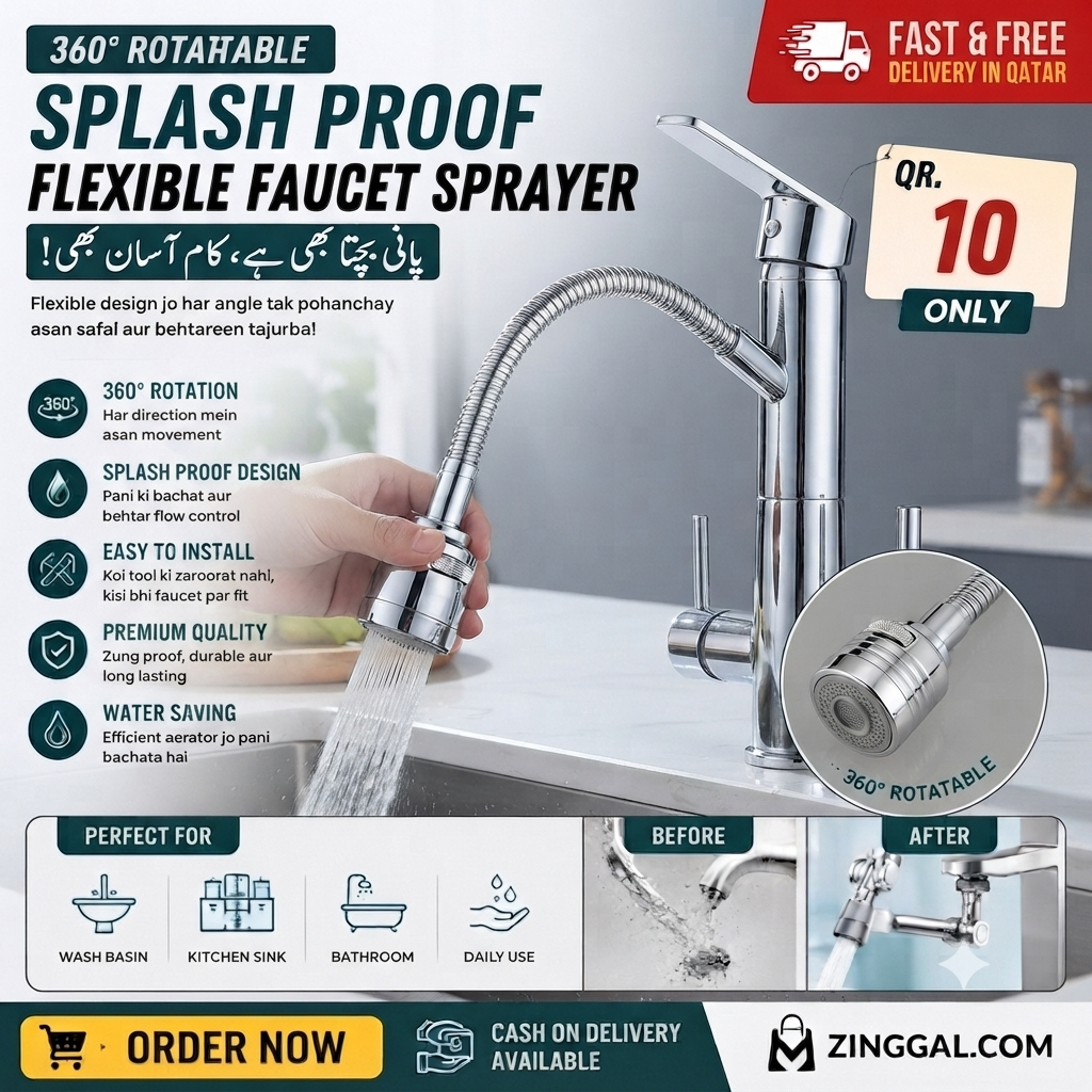 360° Rotating Faucet Nozzle with Water Filter | Water-Saving Tap Head Extension for Kitchen Sink