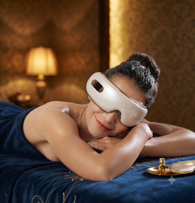 Bluetooth heated eye massager for relaxation and eye care