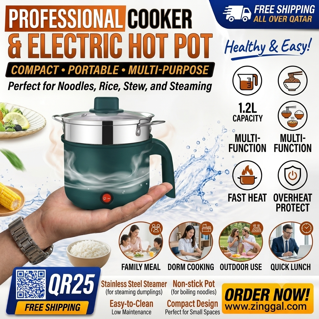 Mini Electric Cooker for 1-2 People | Non-Stick Multifunction Hot Pot & Steamer for Home