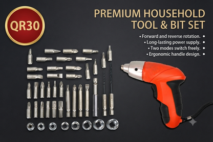 45-Piece Electric Screwdriver Set | USB Rechargeable Cordless Power Screwdriver Kit with Drill Bits