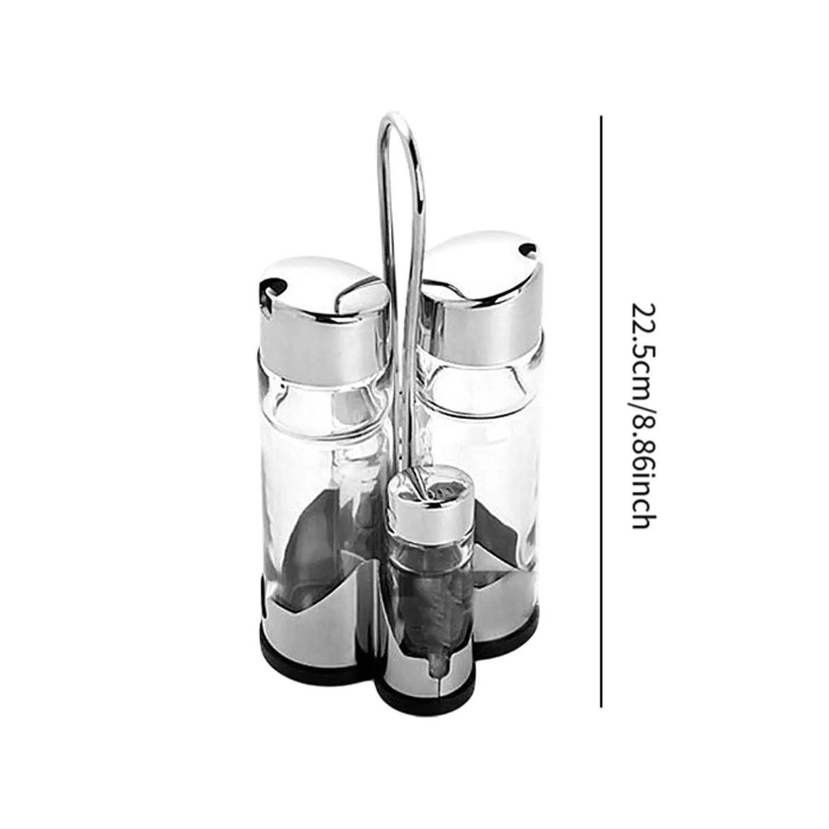Glass Oil & Vinegar Dispenser Set with Condiment Jars | Zinggal