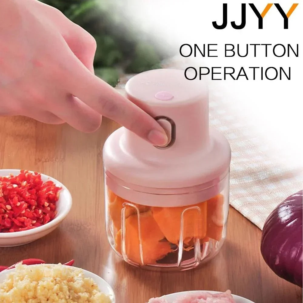 Mini Electric Food Chopper – USB Rechargeable Garlic, Onion & Vegetable Grinder | Zinggal Qatar