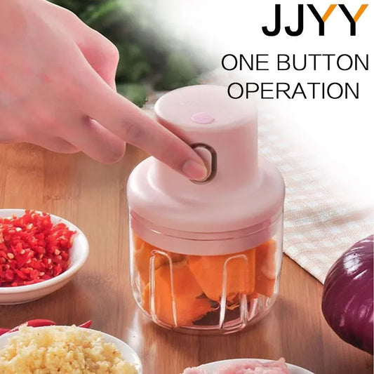 Mini Electric Food Chopper – USB Rechargeable Garlic, Onion & Vegetable Grinder | Zinggal Qatar
