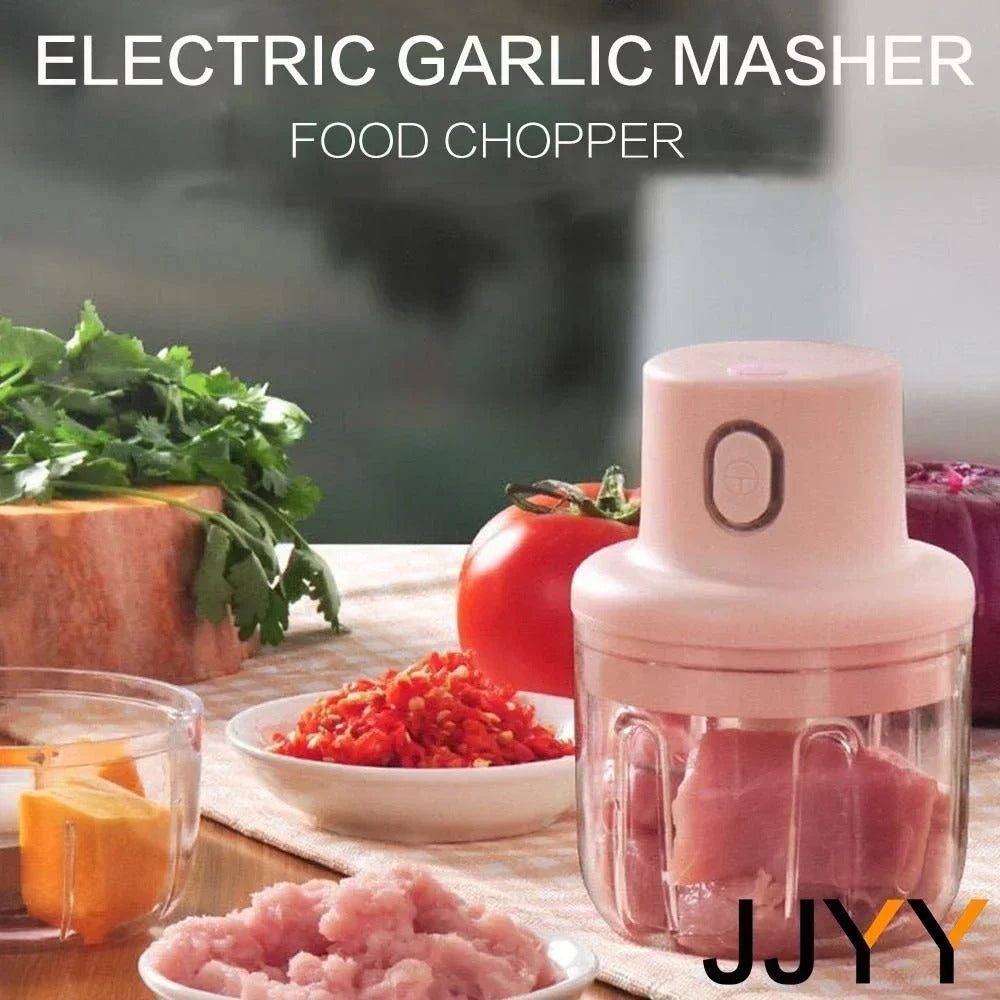Mini Electric Food Chopper – USB Rechargeable Garlic, Onion & Vegetable Grinder | Zinggal Qatar