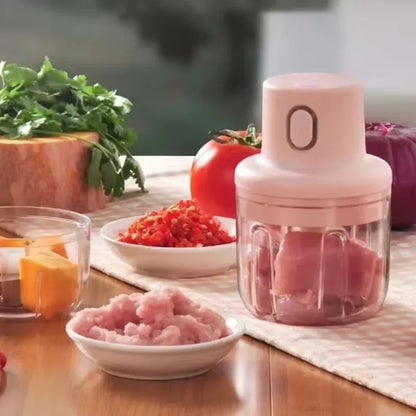 Mini Electric Food Chopper – USB Rechargeable Garlic, Onion & Vegetable Grinder | Zinggal Qatar