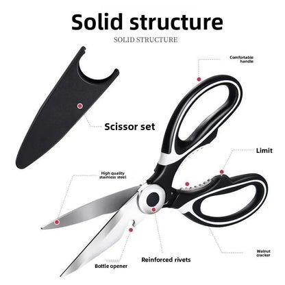 Multi-Purpose Stainless Steel Kitchen Scissors | Heavy-Duty Food Cutting Shears