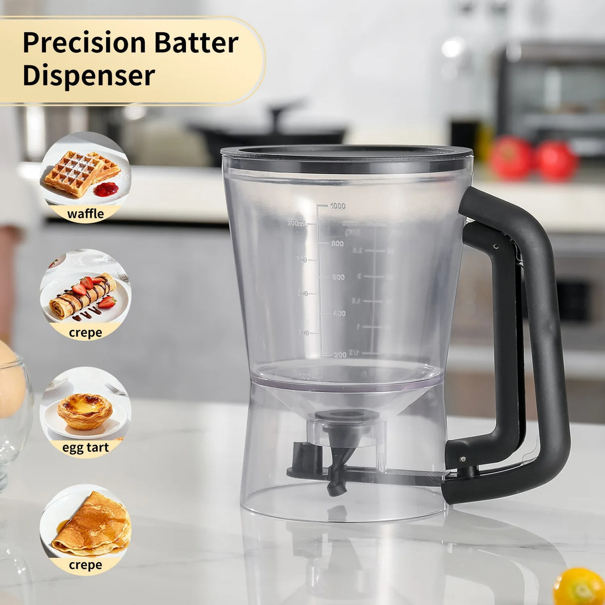 Pancake Batter Dispenser with Squeeze Handle  for pancake waffles and cupcakes-zinggal