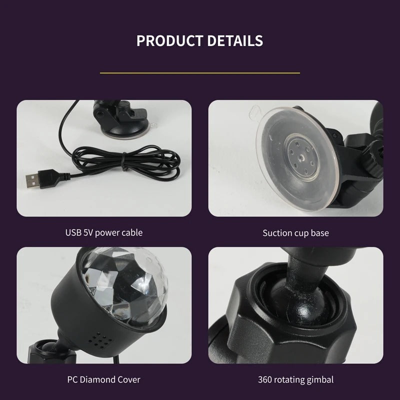 RGB Disco Ball Party Light with Remote – Sound Activated, 7 Modes- zinggal-Qatar