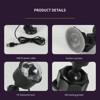 RGB Disco Ball Party Light with Remote – Sound Activated, 7 Modes- zinggal-Qatar
