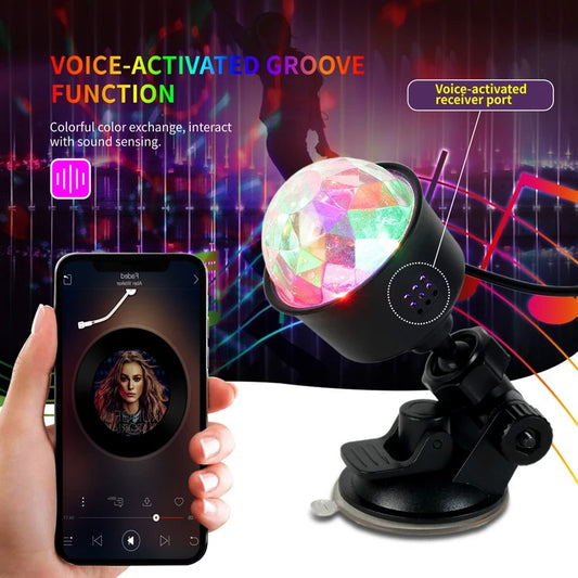 RGB Disco Ball Party Light with Remote – Sound Activated, 7 Modes- zinggal-Qatar