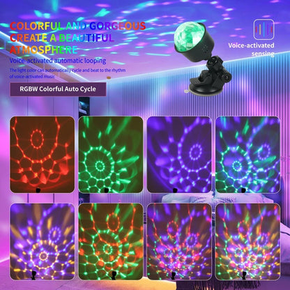 RGB Disco Ball Party Light with Remote – Sound Activated, 7 Modes- zinggal-Qatar