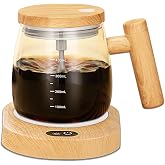 Self-Stirring Glass Coffee Mug with Lid – Automatic Electric Mixing Cup-zinggal