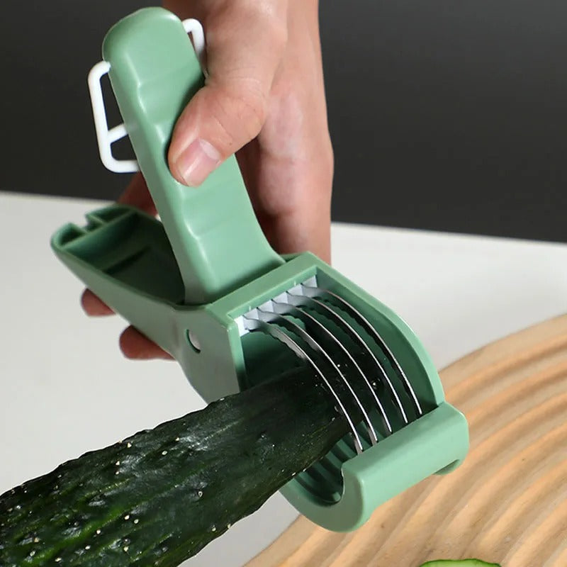 Stainless Steel Vegetable & Fruit Slicer | Multi-Functional Salad Slicer Kitchen Tool
