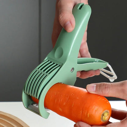 Stainless Steel Vegetable & Fruit Slicer | Multi-Functional Salad Slicer Kitchen Tool
