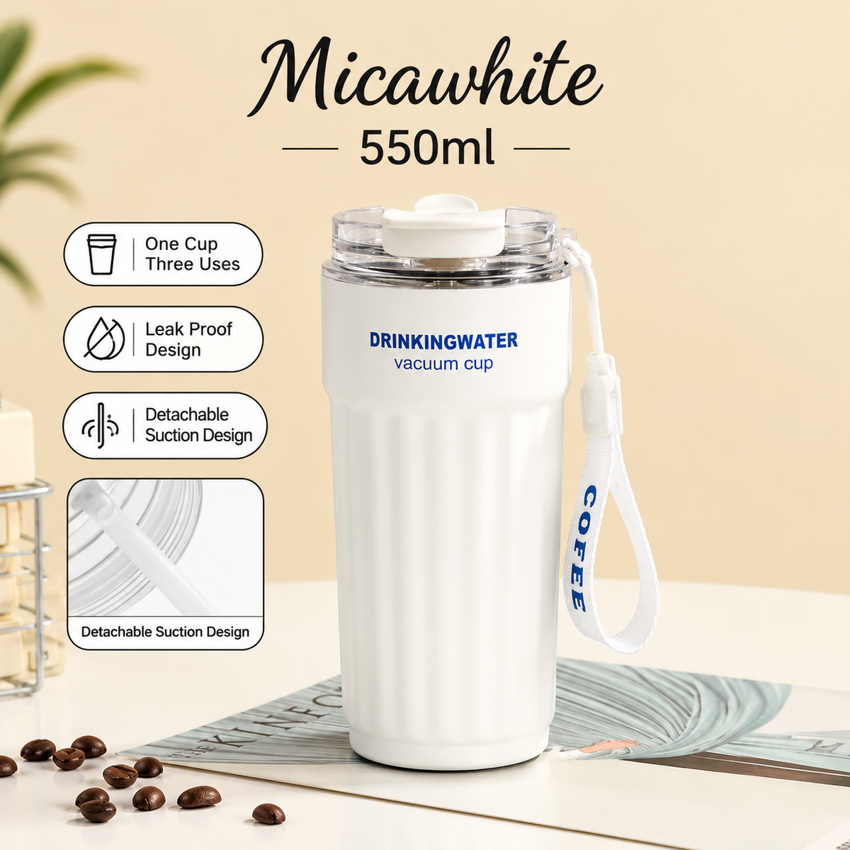 Stainless Steel Insulated Coffee Mug with Lid – Portable Travel Cup-zinggal-qatar