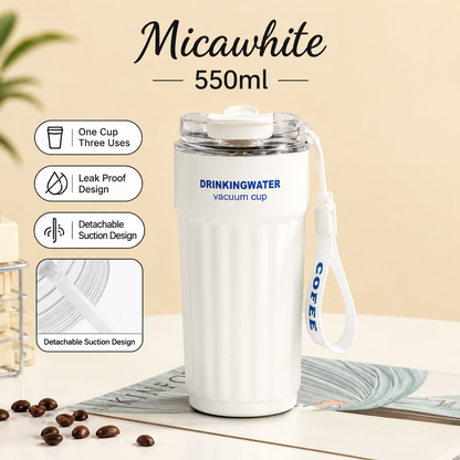 Stainless Steel Insulated Coffee Mug with Lid – Portable Travel Cup-zinggal-qatar