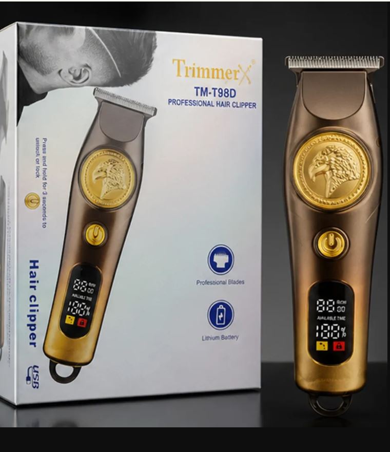 Tondeuse Professionnelle Sans Fil Trimmer X TM-T98D – Hair Clipper USB Rechargeable avec Écran LED