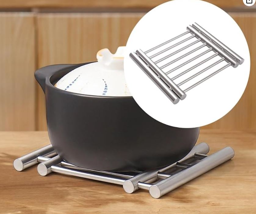Stainless Steel Trivet Pot Holder & Hot Dish Stand – Heat-Resistant Kitchen Countertop Protector | Zinggal Qatar