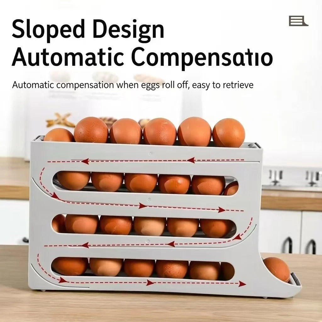 Automatic Egg Dispenser for Refrigerator – Rolling Egg Holder & Storage Organizer-zinggal