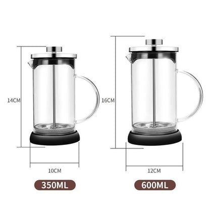 French Press Coffee Maker with Filter | Heat-Resistant Borosilicate Glass Tea & Coffee Brewing Pot