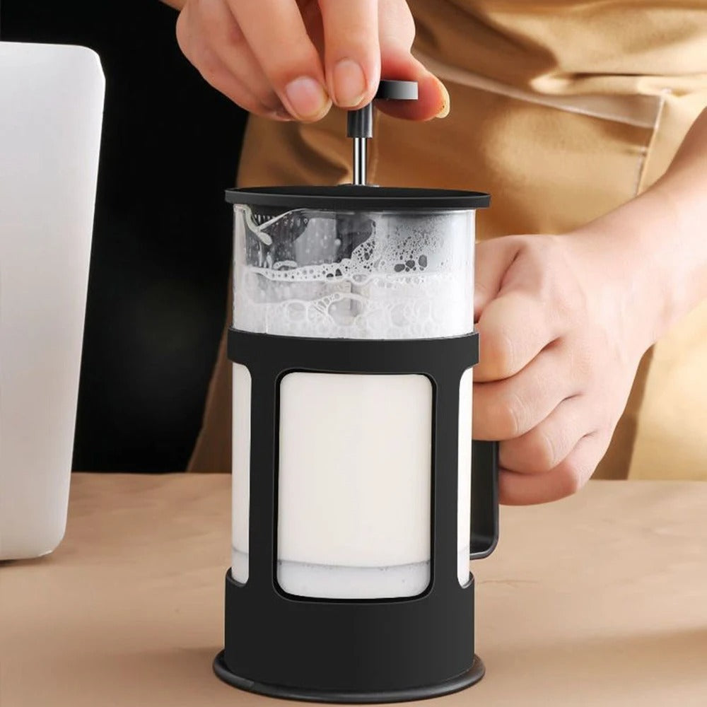 French Press Coffee Maker with Filter | Heat-Resistant Borosilicate Glass Tea & Coffee Brewing Pot